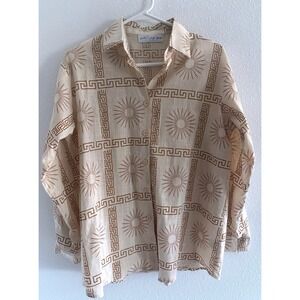 Petal and Pup Button Down Womens XS Cream Sun Oversized Cotton‎ Resort Luxury